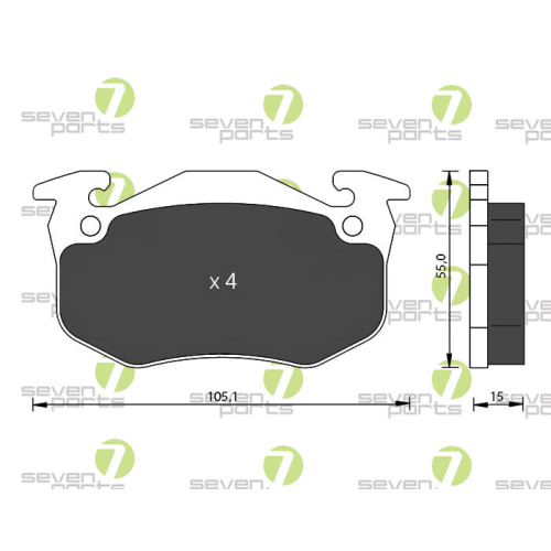 Bremsbelagsatz Scheibenbremse 7 Seven Parts SVP18580 für Renault 1. Vorderachse