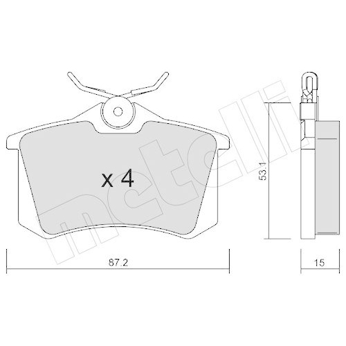 Bremsbelagsatz Scheibenbremse Metelli 22-0100-0 f&uuml;r Audi Peugeot Seat VW