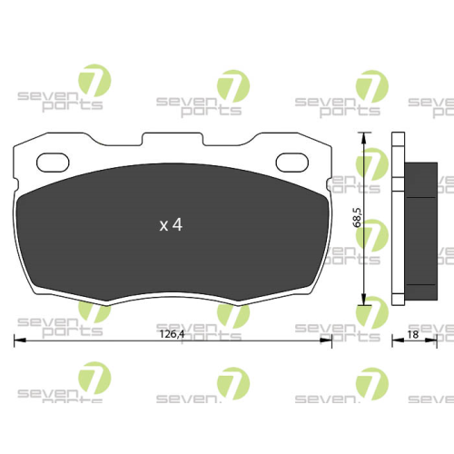 Bremsbelagsatz Scheibenbremse 7 Seven Parts SVP18710 für Land Rover