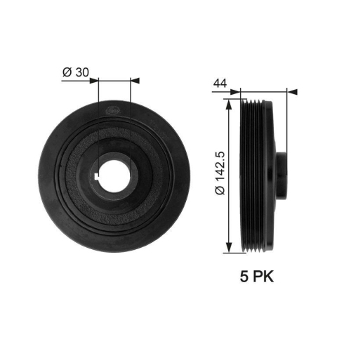 Riemenscheibe Kurbelwelle Gates TVD1027 Drivealign&trade; f&uuml;r Citro&euml;n Peugeot