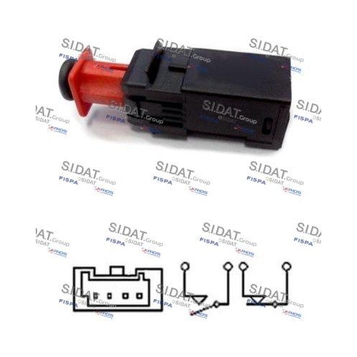 Bremslichtschalter Sidat 5.140080A2 f&uuml;r Alfa Romeo Citro&euml;n Fiat Lancia Opel Saab