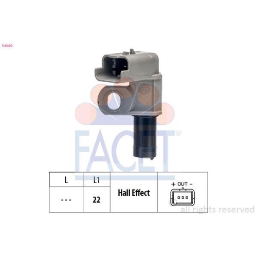 Sensor Nockenwellenposition Facet 9.0460 Made In Italy - Oe Equivalent f&uuml;r Fiat
