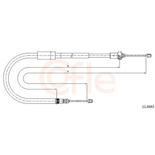 Seilzug Feststellbremse Cofle 11.6663 für Renault Hinten Rechts