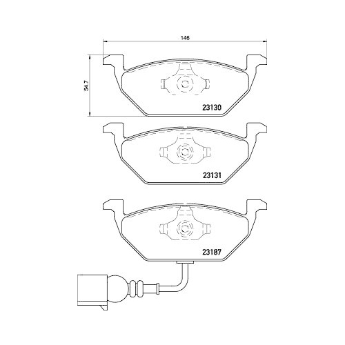 Bremsbelagsatz Scheibenbremse Hella 8DB 355 008-551 f&uuml;r Audi Seat Skoda VW