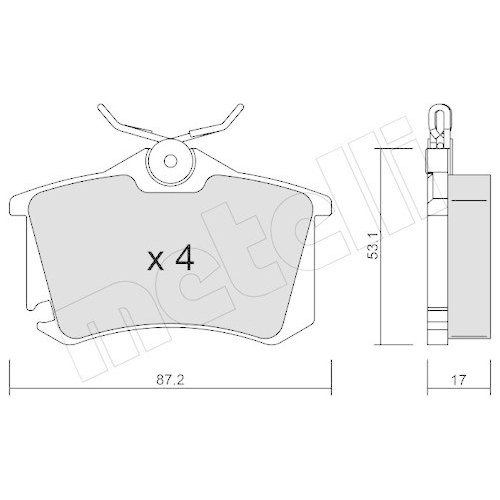 Brake Pad Set Disc Brake Metelli 22-0100-5 for Audi VW Rear Axle