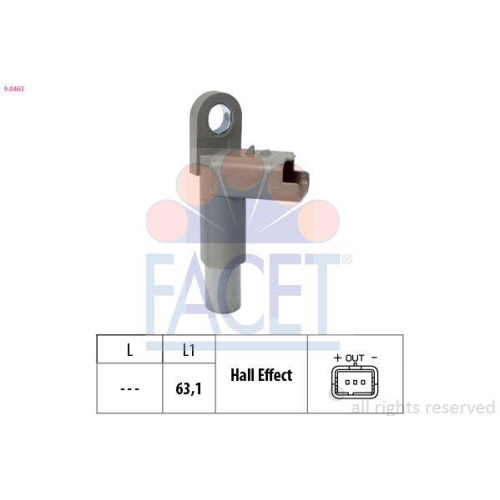 Sensor Nockenwellenposition Facet 9.0463 Made In Italy - Oe Equivalent f&uuml;r Ford