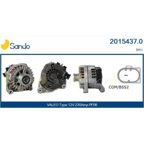 Generator Sando 2015437.0 f&uuml;r Bmw Mercedes Benz F&uuml;r Fahrzeuge Mit Servolenkung