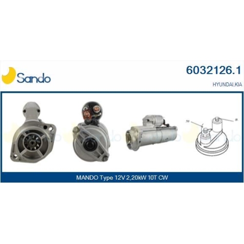 Starter Sando 6032126.1 f&uuml;r Hyundai Kia