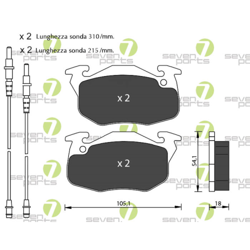 Bremsbelagsatz Scheibenbremse 7 Seven Parts SVP17923 f&uuml;r Citro&euml;n Opel Peugeot