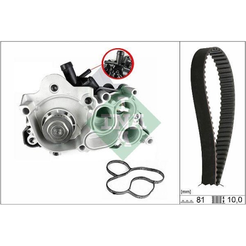 Wasserpumpe + Zahnriemensatz Schaeffler Ina 530 0743 30 f&uuml;r Audi Seat Skoda VW