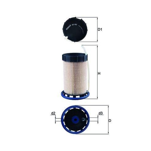 Kraftstofffilter Mahle KX 492 f&uuml;r Audi Ford Seat Skoda VW Cupra