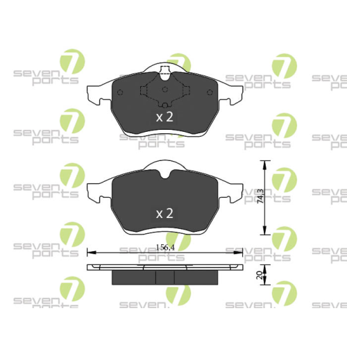Bremsbelagsatz Scheibenbremse 7 Seven Parts SVP15640 f&uuml;r Audi Ford Seat Skoda VW