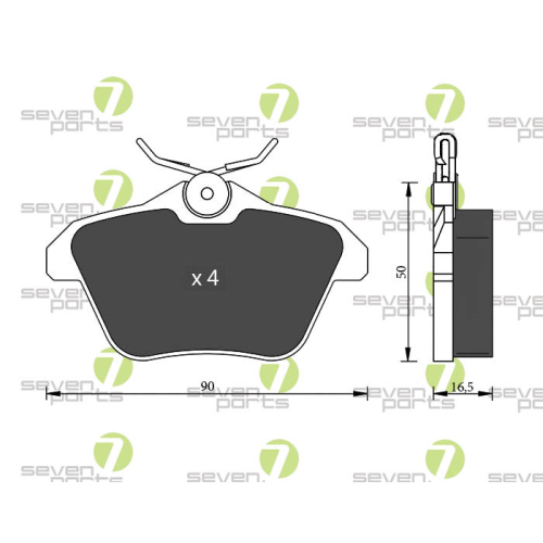 Bremsbelagsatz Scheibenbremse 7 Seven Parts SVP18930 für Abarth Alfa Romeo Fiat
