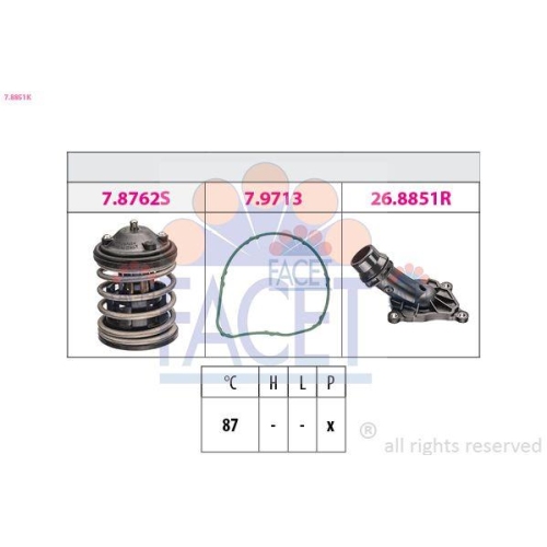 Thermostat K&uuml;hlmittel Facet 7.8851K Made In Italy - Oe Equivalent f&uuml;r Mini