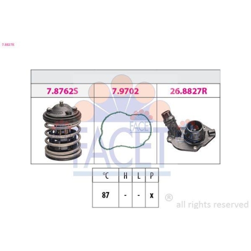Thermostat K&uuml;hlmittel Facet 7.8827K Made In Italy - Oe Equivalent f&uuml;r Bmw