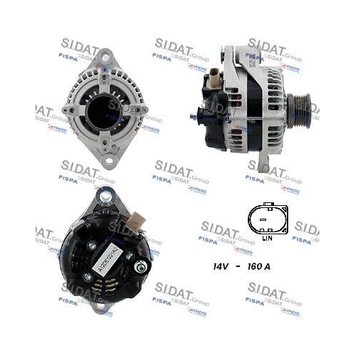 Generator Sidat A12DE1221A2 für Alfa Romeo Chrysler Fiat Lancia Jeep