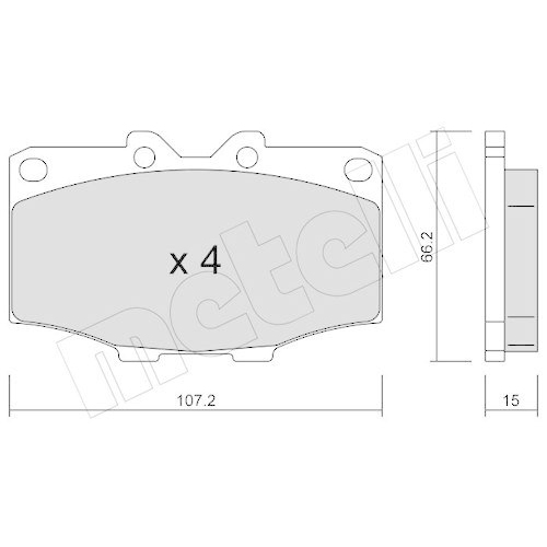 Bremsbelagsatz Scheibenbremse Metelli 22-0109-0 f&uuml;r Toyota Vorderachse