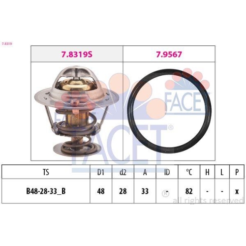 Thermostat K&uuml;hlmittel Facet 7.8319 Made In Italy - Oe Equivalent f&uuml;r Daihatsu