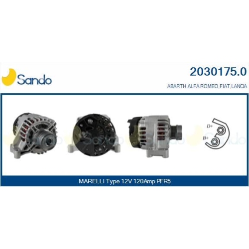 Generator Sando 2030175.0 f&uuml;r Alfa Romeo Fiat