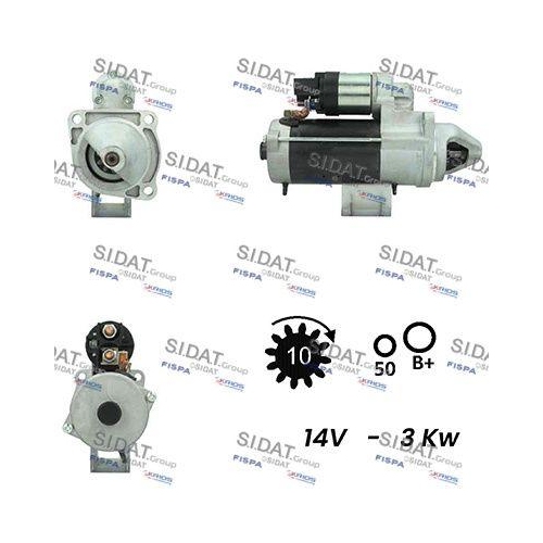 Starter Sidat S12BH0663A2 für Iveco Case Ih Claas Landini New Holland