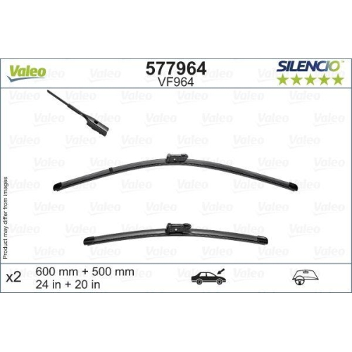 Wischblatt Valeo 577964 Silencio Flat Blade Set f&uuml;r Volvo Vorne