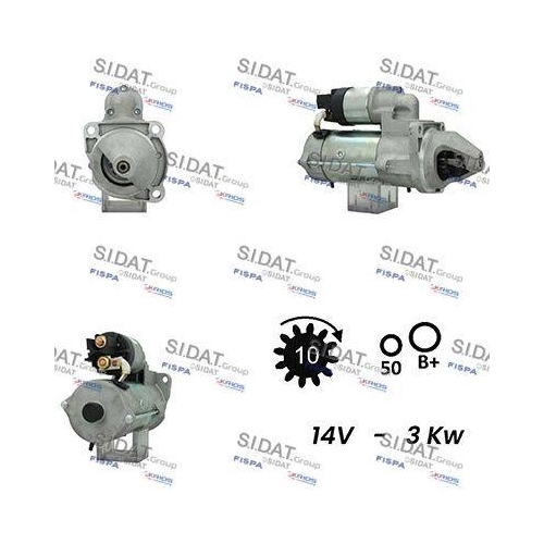 Starter Sidat S12BH0666A2 f&uuml;r Iveco Case Ih