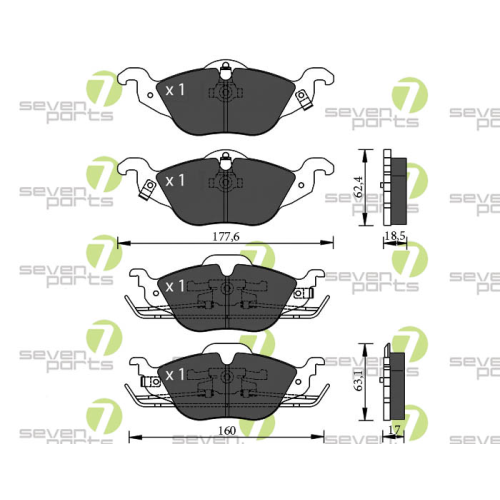 Bremsbelagsatz Scheibenbremse 7 Seven Parts SVP19020 für Citroën Opel Peugeot