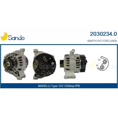 Generator Sando 2030234.0 f&uuml;r Alfa Romeo Fiat