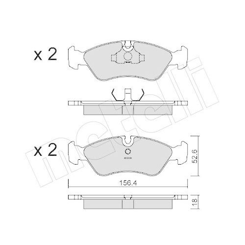 Bremsbelagsatz Scheibenbremse Metelli 22-0117-0 f&uuml;r Opel Vauxhall Daewoo