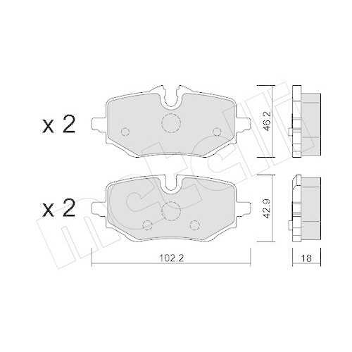 Bremsbelagsatz Scheibenbremse Metelli 22-1368-0 f&uuml;r Bmw Hinterachse