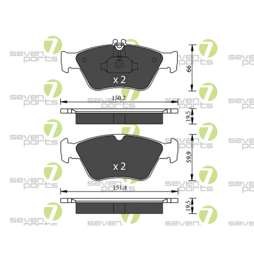 Bremsbelagsatz Scheibenbremse 7 Seven Parts SVP20490 f&uuml;r Mercedes Benz