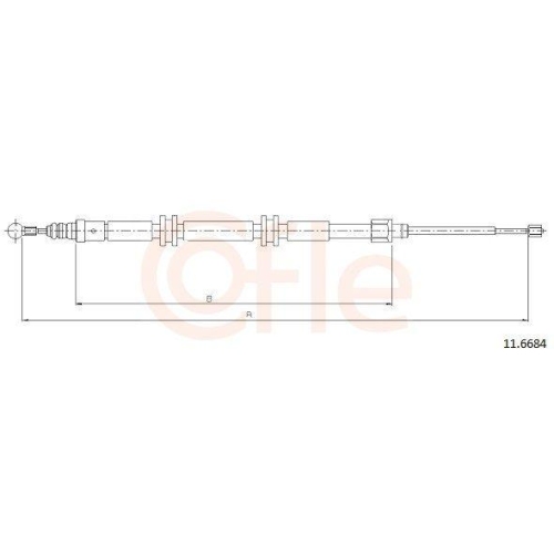 Seilzug Feststellbremse Cofle 11.6684 für Renault Hinten Links Hinten Rechts