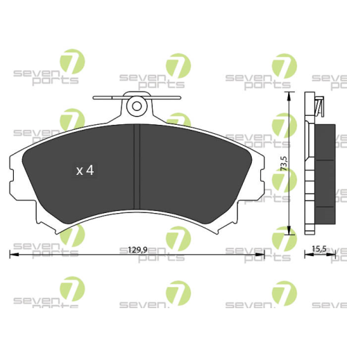 Bremsbelagsatz Scheibenbremse 7 Seven Parts SVP19070 f&uuml;r Mitsubishi Volvo
