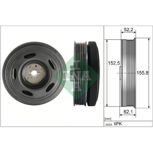 Riemenscheibe Kurbelwelle Schaeffler Ina 544 0515 10 f&uuml;r Nissan Renault Dacia