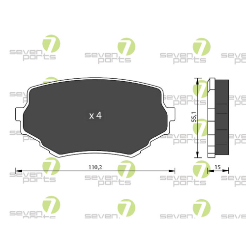 Bremsbelagsatz Scheibenbremse 7 Seven Parts SVP19100 f&uuml;r Suzuki 1. Vorderachse