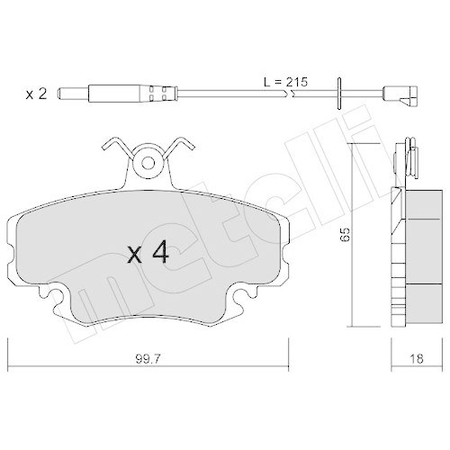Brake Pad Set Disc Brake Metelli 22-0120-0K for Peugeot Renault Dacia Front Axle