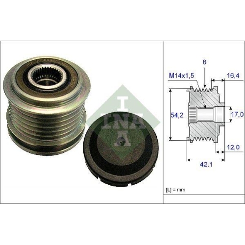 Generatorfreilauf Schaeffler Ina 535 0181 10 f&uuml;r Chrysler Fiat Ford Mazda Opel