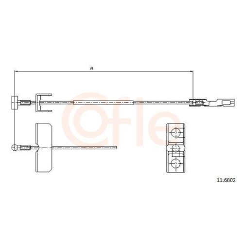Seilzug Feststellbremse Cofle 11.6802 f&uuml;r Nissan Opel Renault Mitte