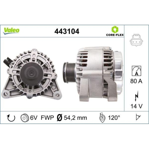Generator Valeo 443104 Valeo Core-flex f&uuml;r Ford F&uuml;r Fahrzeuge Ohne Klimaanlage