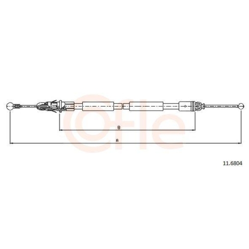 Seilzug Feststellbremse Cofle 11.6804 f&uuml;r Nissan Opel Renault Hinten Links