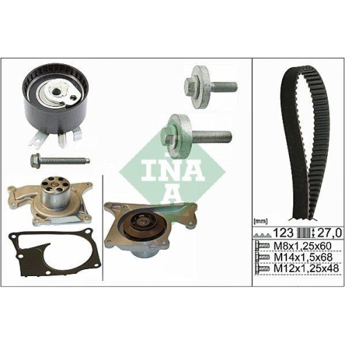 Wasserpumpe + Zahnriemensatz Schaeffler Ina 530 0197 32 f&uuml;r Nissan Renault Dacia