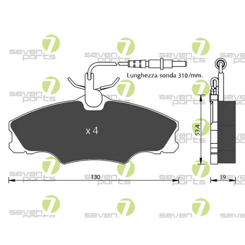 Bremsbelagsatz Scheibenbremse 7 Seven Parts SVP19120 f&uuml;r Citro&euml;n Peugeot