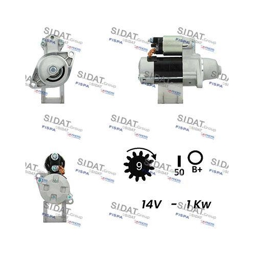 Starter Sidat S12DE0122A2 f&uuml;r Mitsubishi Cummins Kubota