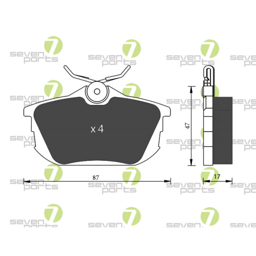 Bremsbelagsatz Scheibenbremse 7 Seven Parts SVP19140 für Mercedes Benz Smart