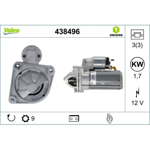 Starter Valeo 438496 Valeo Origins New Oe Technologie für Fiat Iveco