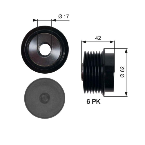 Generatorfreilauf Gates OAP7152 Drivealign&trade; f&uuml;r Toyota