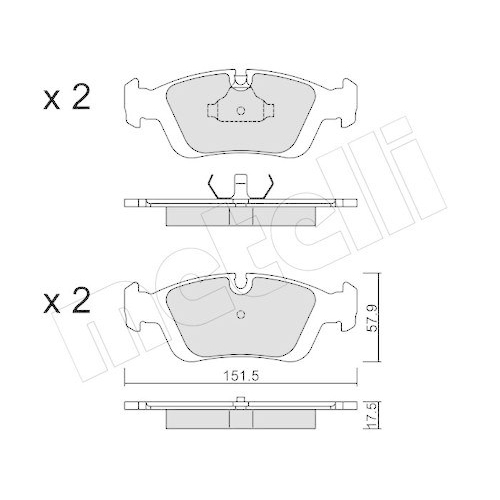 Bremsbelagsatz Scheibenbremse Metelli 22-0124-0 f&uuml;r Bmw Vorderachse