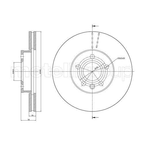 Bremsscheibe Metelli 23-0736C f&uuml;r Ford Seat VW Vorderachse