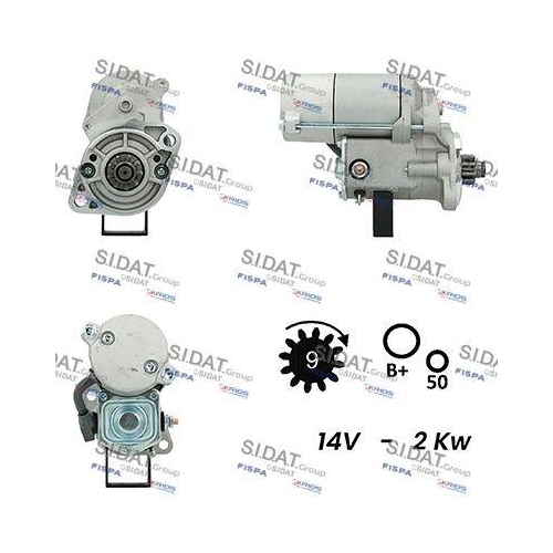 Starter Sidat S12DE0296A2 f&uuml;r Kubota
