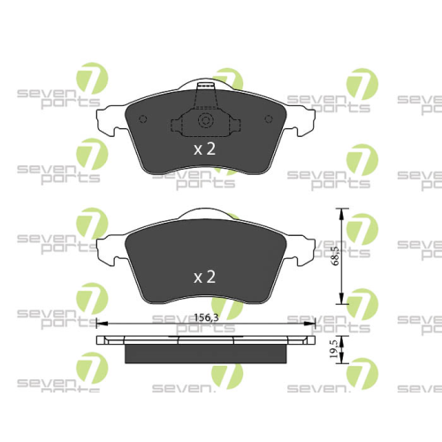 Bremsbelagsatz Scheibenbremse 7 Seven Parts SVP19210 f&uuml;r Audi Seat Skoda Vag VW